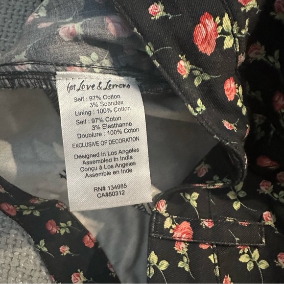 For Love And Lemons Camille Black Floral Denim Mini Skirt Size Small NWT - Picture 6 of 6